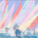 Painting titled "Triumph Waves" by Mammadhuseyn Huseynov, Original Artwork, Acrylic