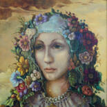 Ζωγραφική με τίτλο "Woman portrait" από Mandy Sand, Αυθεντικά έργα τέχνης, Λάδι
