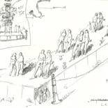 Drawing titled "Stage Planning_6" by Mandy Sand, Original Artwork, Conté