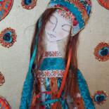 Art textile intitulée "IRENE" par Manon, Œuvre d'art originale, Tissu