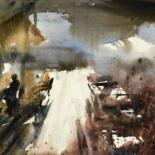 Pittura intitolato "Lumiere à Bolzano,…" da Manu Toxxic, Opera d'arte originale, Acquarello