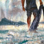 Pintura titulada "02 - Plongée libre" por Manu Toxxic, Obra de arte original, Acuarela