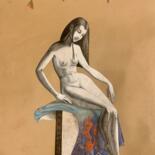 Dessin intitulée "Delicatezza" par Manuela Girgenti, Œuvre d'art originale, Fusain