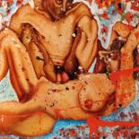 Painting titled "Adam und Eva" by Marat Isakowitsch, Original Artwork, Oil Mounted on Wood Stretcher frame