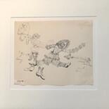 Tekening getiteld "Venir voir a Carnot" door Marc Chagall, Origineel Kunstwerk, Inkt