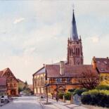 Painting titled "Weitbruch 2 Village…" by Marcel Boos, Original Artwork
