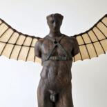 Sculpture titled "Icarus" by Marcin Otapowicz, Original Artwork, Wood