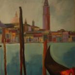 Painting titled "Gondole à Venise" by Marc Levy, Original Artwork