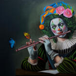 Peinture intitulée "La flauta mágica" par Marco Zamudio, Œuvre d'art originale, Huile Monté sur Panneau de bois
