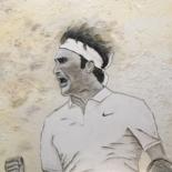 Картина под названием "Federer" - Marcos Sánchez, Подлинное произведение искусства, Акрил