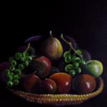 Painting titled "Panier de fruits" by Marc Parmentier, Original Artwork, Acrylic