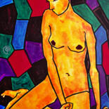 Malerei mit dem Titel "Nude a0001" von Margarita Felis, Original-Kunstwerk, Acryl