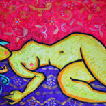 Картина под названием "Nude on paper5" - Margarita Felis, Подлинное произведение искусства, Воск