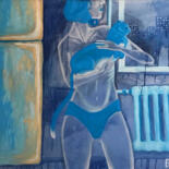 Malarstwo zatytułowany „RUSSIAN BLUE” autorstwa Мария Бармина, Oryginalna praca, Olej