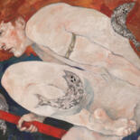 Картина под названием "Cuchulainn in a jump" - Maria Iablonskaia, Подлинное произведение искусства, Масло
