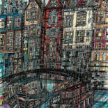 Dessin intitulée "Amsterdam. Boats" par Maria Susarenko, Œuvre d'art originale, Marqueur