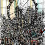 Dessin intitulée "London Eye II" par Maria Susarenko, Œuvre d'art originale, Stylo à bille