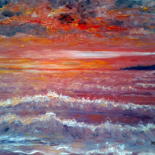 Peinture intitulée "Coucher de soleil" par Marian Cobos, Œuvre d'art originale, Huile