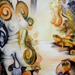 Pintura intitulada "November Muse" por Mariana Oros, Obras de arte originais, Óleo Montado em Armação em madeira