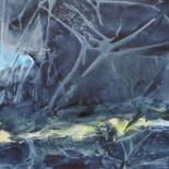 Peinture intitulée "Requin sous l'orage" par Marie-Annick Radigois, Œuvre d'art originale, Aquarelle