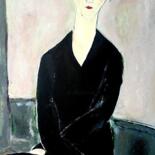Peinture intitulée "hommage à Modigliani" par Marie Bony, Œuvre d'art originale, Acrylique