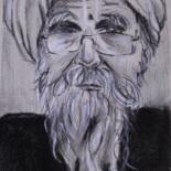 Drawing titled "Asie 3" by Marie G, Original Artwork, Charcoal