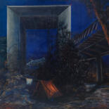 Schilderij getiteld "L'exode III Confiné…" door Marie-Luce Colatrella, Origineel Kunstwerk, Acryl Gemonteerd op Frame voor h…
