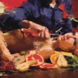 Картина под названием "Fruits Wine" - Marina Fedorova, Подлинное произведение искусства, Масло