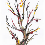 Collages intitulée "Fruit tree" par Marina Geipel, Œuvre d'art originale, Collages