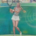 Painting titled "Tennis player" by Marina Petsali, Original Artwork, Pastel