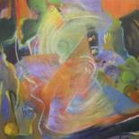 Painting titled "abstraction-musical…" by Marine Brivet, Original Artwork, Oil