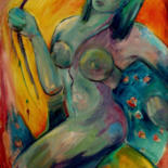 Painting titled "Female fantasy nude" by Michelangelo Verso, Original Artwork, Oil