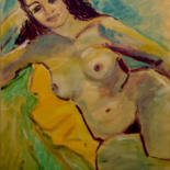 Painting titled "Female nude model i…" by Michelangelo Verso, Original Artwork, Gouache