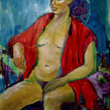 Картина под названием "Young nude woman" - Michelangelo Verso, Подлинное произведение искусства, Гуашь
