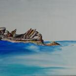 Peinture intitulée "Bretagne, Mer et Ro…" par Marlène Bonnaffé, Œuvre d'art originale, Huile