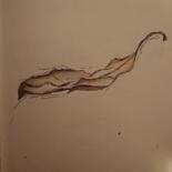 Dessin intitulée "Feuille feuille" par Marlène Bonnaffé, Œuvre d'art originale, Encre