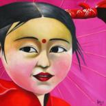 Peinture intitulée "Adolescente Chine" par Véronique Marmont, Œuvre d'art originale