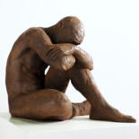 Sculpture titled "Big Act of Naked Man" by Martín Duque, Original Artwork, Bronze