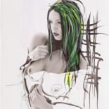 Collages getiteld "Green in Wild" door Martin Wieland, Origineel Kunstwerk, Was