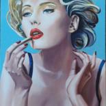 Painting titled "LIPSTICK" by Maryvonne Charvet, Original Artwork, Oil