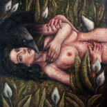 Peinture intitulée "Mon Amour Mort" par Mary Black, Œuvre d'art originale, Huile