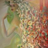 Pintura titulada "NUDE AUX FLEURES" por Mary Lozano, Obra de arte original, Oleo