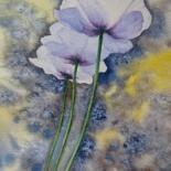 Painting titled "Cold flowers" by Maryna Voitenko, Original Artwork, Watercolor