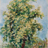 Painting titled "Flourishing tree" by Maryna Weber, Original Artwork, Oil