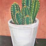 Pintura titulada "Le cactus de Lauren…" por Maryse Curinier-Rochette, Obra de arte original, Acrílico