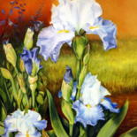 Schilderij getiteld "IRIS ALIZEE" door Yvette Matysiak, Origineel Kunstwerk, Olie