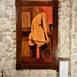Skulptur mit dem Titel "L'Amante Svogliata" von Maurizio Minnucci, Original-Kunstwerk, Mosaik Auf Holzplatte montiert