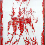 Colagens intitulada "Double Elvis" por Maxl, Obras de arte originais, Colagens Montado em Alumínio