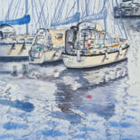 Malarstwo zatytułowany „Sailboat Party” autorstwa Maya Galleas, Oryginalna praca, Akwarela