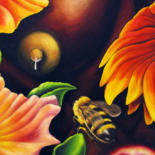 Painting titled "Into the Queen Bee" by Maya Just Maya, Original Artwork, Oil
